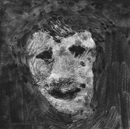 Fantôme, graphite sur papier, 15 x 15 cm